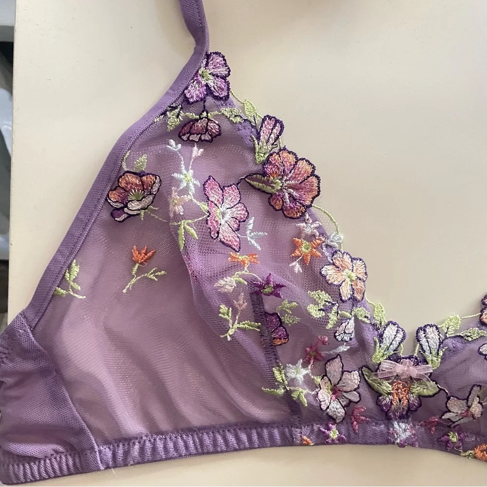 NWT Cosabella Abri bralette in Himalayan Sky Purple Lace Small